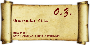 Ondruska Zita névjegykártya